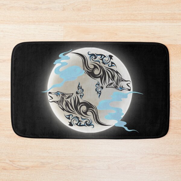 Item preview, Twin Mystical Black Wolf With Blue Eyes In The Moon designed and sold by Onewivnacher.