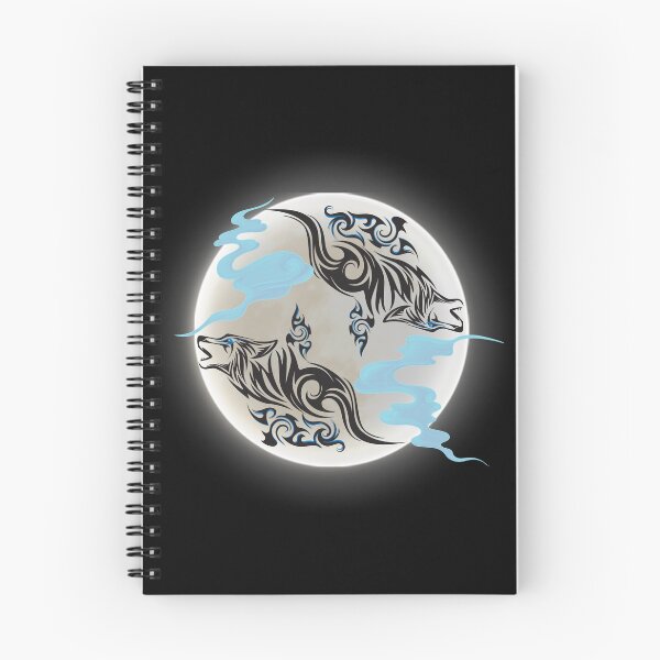 Item preview, Twin Mystical Black Wolf With Blue Eyes In The Moon designed and sold by Onewivnacher.