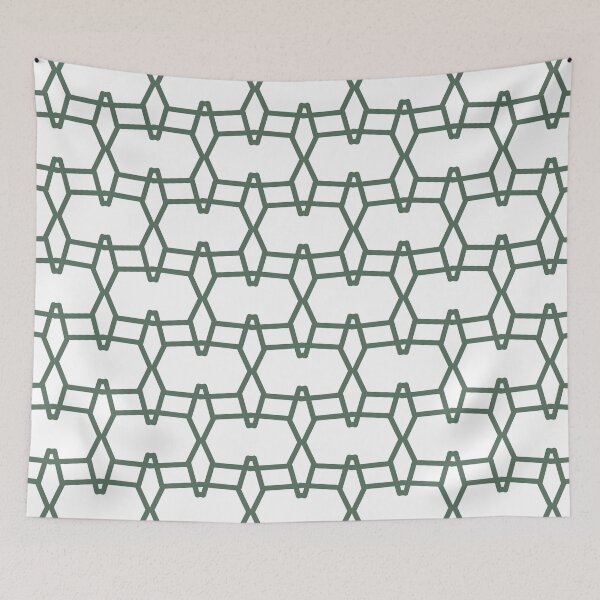 Item preview, Green and White Tessellation Line Pattern 9 Pairs Coloro 2022 Popular Color Wavelite 069-43-12 designed and sold by ColorOfTheYears.
