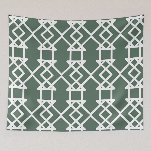 Item preview, Green and White Tessellation Line Pattern 27 Pairs Coloro 2022 Popular Color Wavelite 069-43-12 designed and sold by ColorOfTheYears.