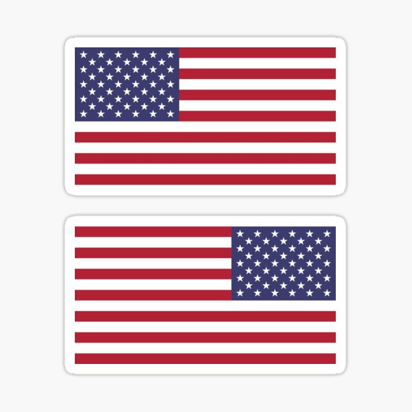 USA flag 2 stickers (left + right) always forward Sticker