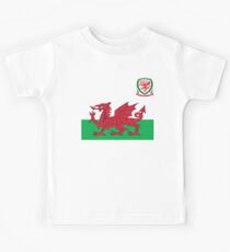 Wales Flag & Crest Football Deluxe Design Kids Tee