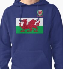 Wales Flag & Crest Football Deluxe Design Pullover Hoodie