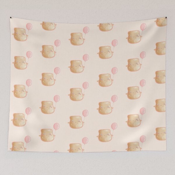 Item preview, Happy Kawaii Toast with Pink Balloon designed and sold by Paper Hearteu.