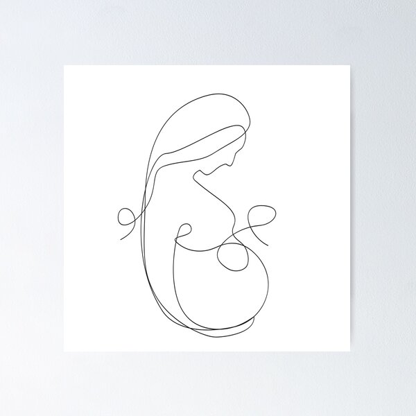 Premium Vector | Pregnant woman elegant outline vector art pregnancy  illustration isolated mother love sketch