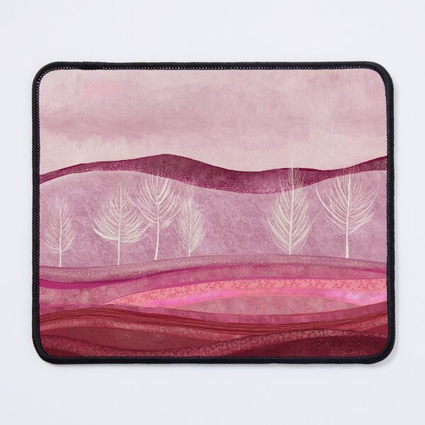 Item preview, Deep Pink and red Treed landscape art- stylized abstract designed and sold by Inktown.