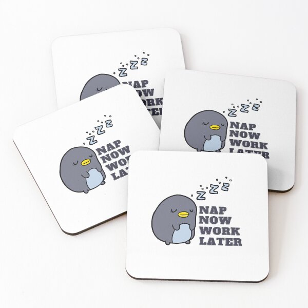 Item preview, Nap Now Work Later. Cute Penguin Sleeping designed and sold by Paper Hearteu.