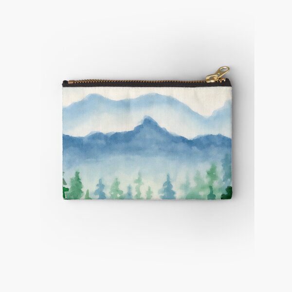 Item preview, Green Foggy Forest And Blue Cloudy Sky In Circle, Watercolor Landscape designed and sold by DaisyPaints.