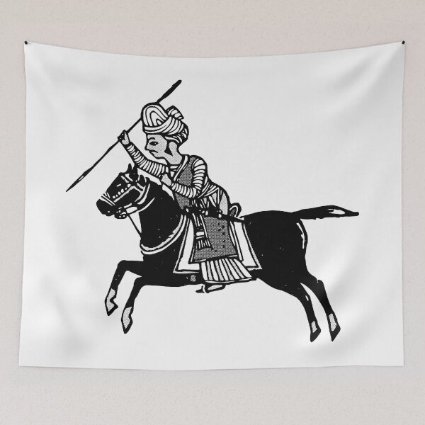 Item preview, Knight in a battle silhouette with a spear designed and sold by Pakistaniart.