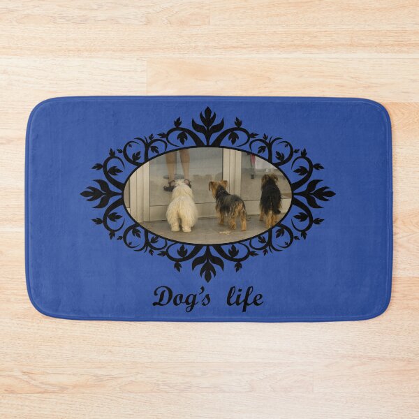 Item preview, Dog life with three small dogs waiting for their owner outside a store designed and sold by Martapp.