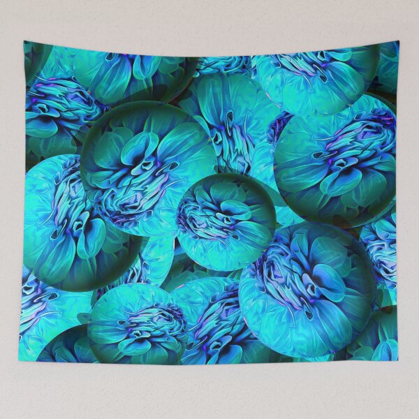 Item preview, Turquoise and blue spheres in 3D optics designed and sold by MarionsArt.
