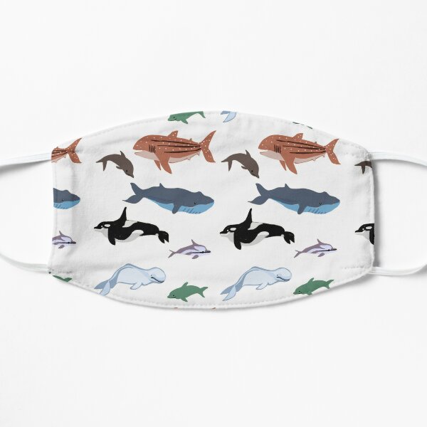 Whales & dolphins Flat Mask