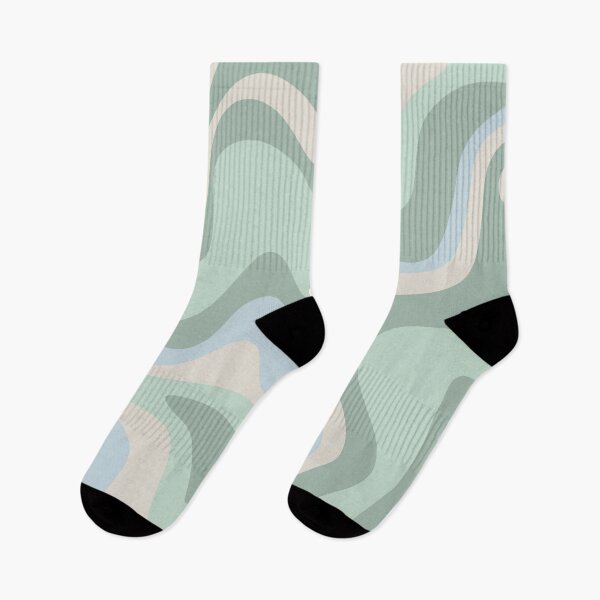 Item preview, Retro Liquid Swirl Abstract Pattern Celadon Mint Green Baby Blue Beige designed and sold by kierkegaard.