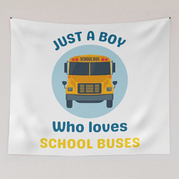 Item preview, Just a Boy Who Loves School Buses designed and sold by Sadhvika.