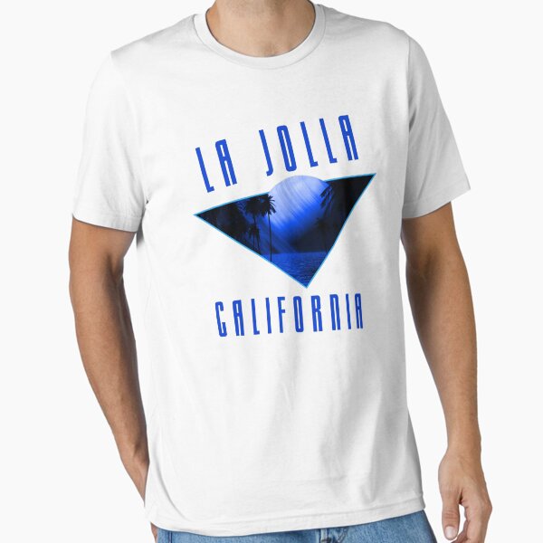 Aperçu de l'œuvre Retro Eighties La Jolla California - Texte bleu électrique Beach / Surf créée et vendue par TimelessLocales.