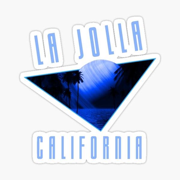 Item preview, Rétro années 80 La Jolla California - Texte bleu pastel Plage / Surf designed and sold by TimelessLocales.