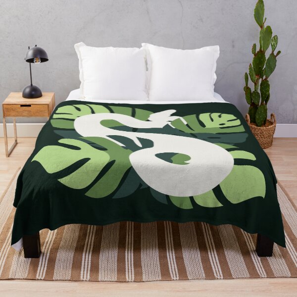 Item preview, Hike In The Forest in White Snake Green Colour Monstera Leaves designed and sold by Nerdynoods.