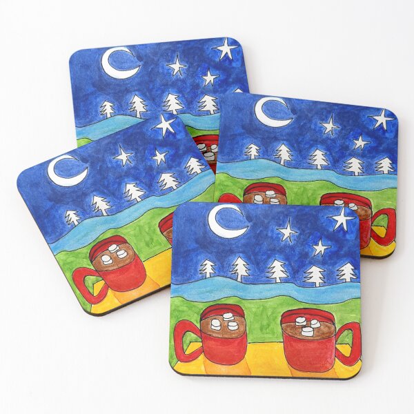 Item preview, Hot chocolate holiday night sky designed and sold by ArtOfCourse.