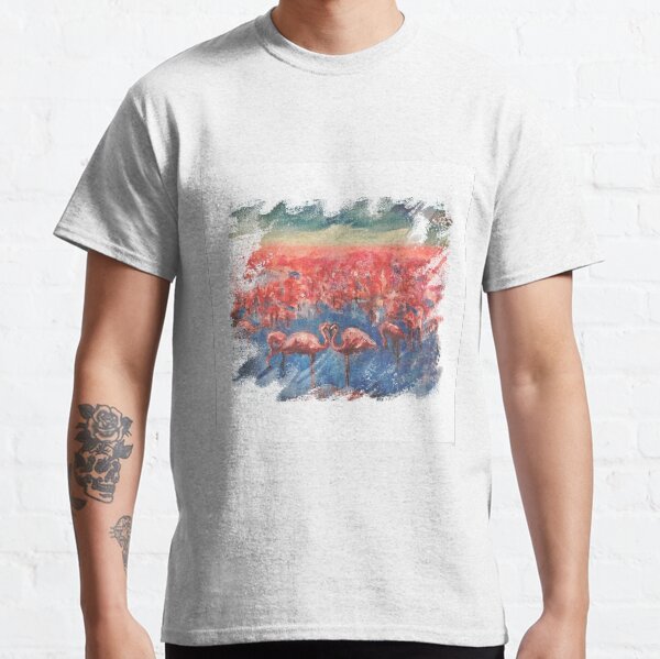 Valentine flamingos kissing Classic T-Shirt