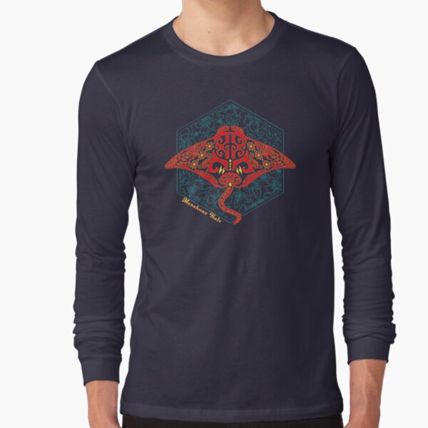 Hawaiian Manta Ray Ocean Design Long Sleeve T-Shirt
