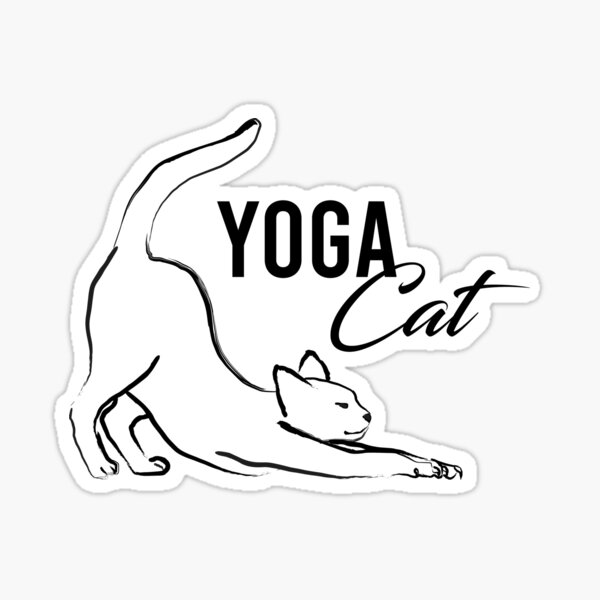 Yoga cat: the cat stretches as if doing yoga! Sticker