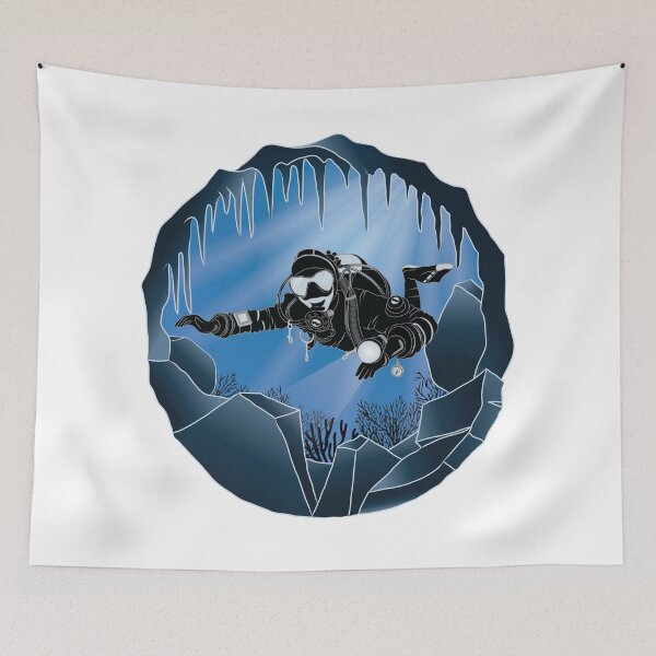 Item preview, Cave Diving Art - Underwater Scuba Diver designed and sold by TheInkElephant.