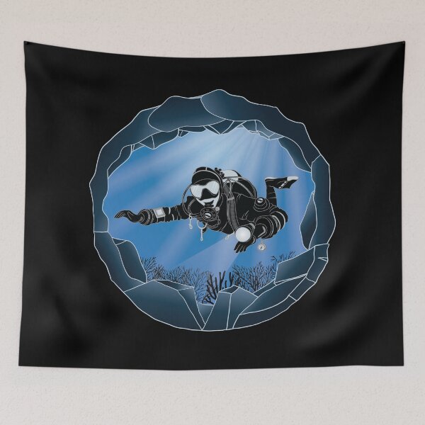 Item preview, Cave Diving Art - Underwater Scuba Diver designed and sold by TheInkElephant.