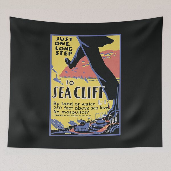 Item preview, Just One Long Step to Sea Cliff Vintage Poster - Sea Cliff Long Island Enhanced Reproduction designed and sold by molamode.