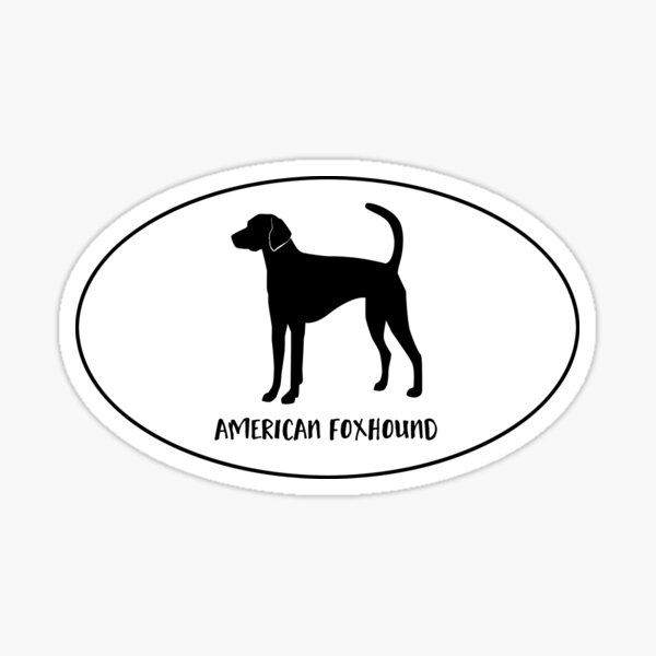 American Foxhound Dog Breed Silhouette Classic Oval Sticker Sticker