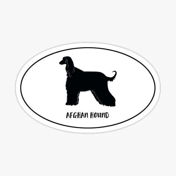 Afghan Hound Dog Breed Silhouette Classic Oval Sticker Sticker