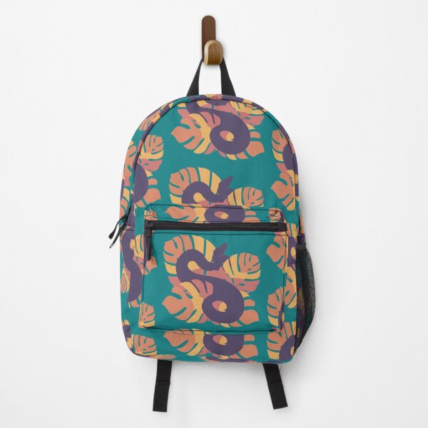 Item preview, Snake in Desert Oasis Themed Colour Monstera Leaves designed and sold by Nerdynoods.