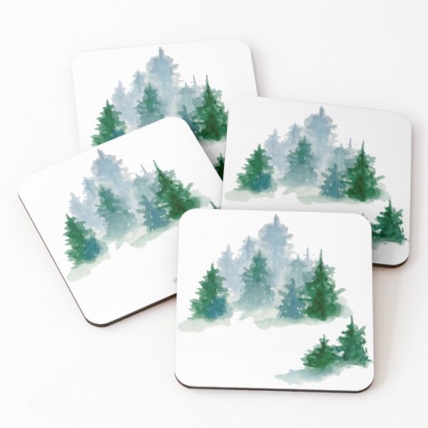 Item preview, Green Pine Forest Watercolor designed and sold by DaisyPaints.