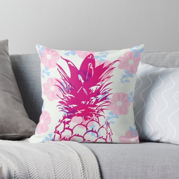 Beautiful Pineapple Flowers Pattern Throw Pillow