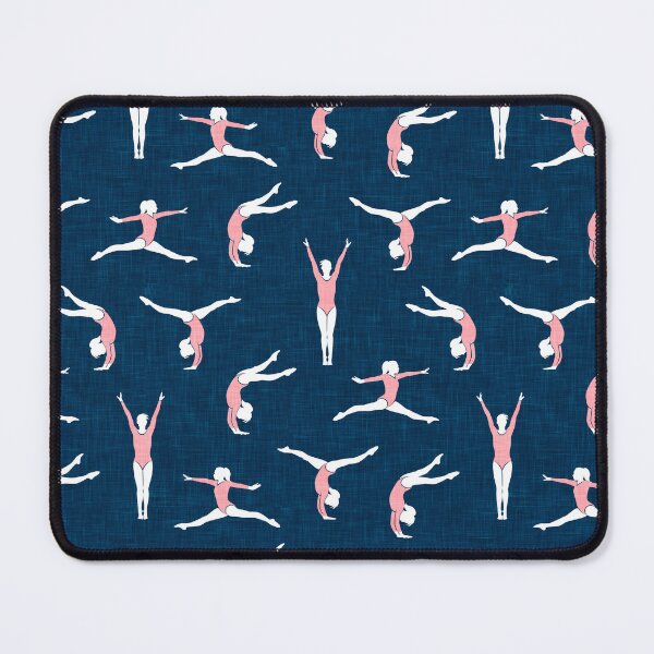 Item preview, gymnastics - gymnast - pink on dark blue designed and sold by littlearrow.