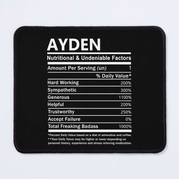 Item preview, Ayden Name T Shirt - Ayden Nutritional And Undeniable Factors Gift Item Tee designed and sold by hautalachante.