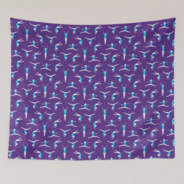 Item preview, gymnastics - gymnast - teal on purple designed and sold by littlearrow.