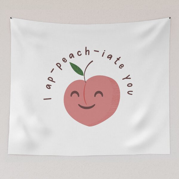 Item preview, "I ap-peach-iate you" - Cute pun - Valentine's Day Puns and Gifts designed and sold by designsbyreaia.