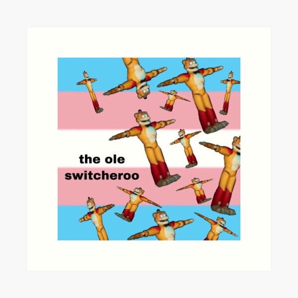 Artikel-Vorschau von Glamrock Freddy Fazbear Transgender Pride Meme, designt und verkauft von cjtheywitch.