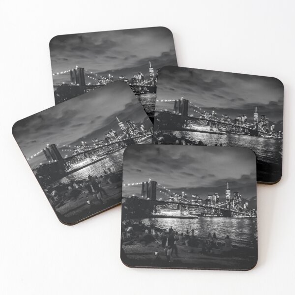 Item preview, Manhattan Skyline & Brooklyn Bridge by Night - New York City  designed and sold by eleonoraingrid.