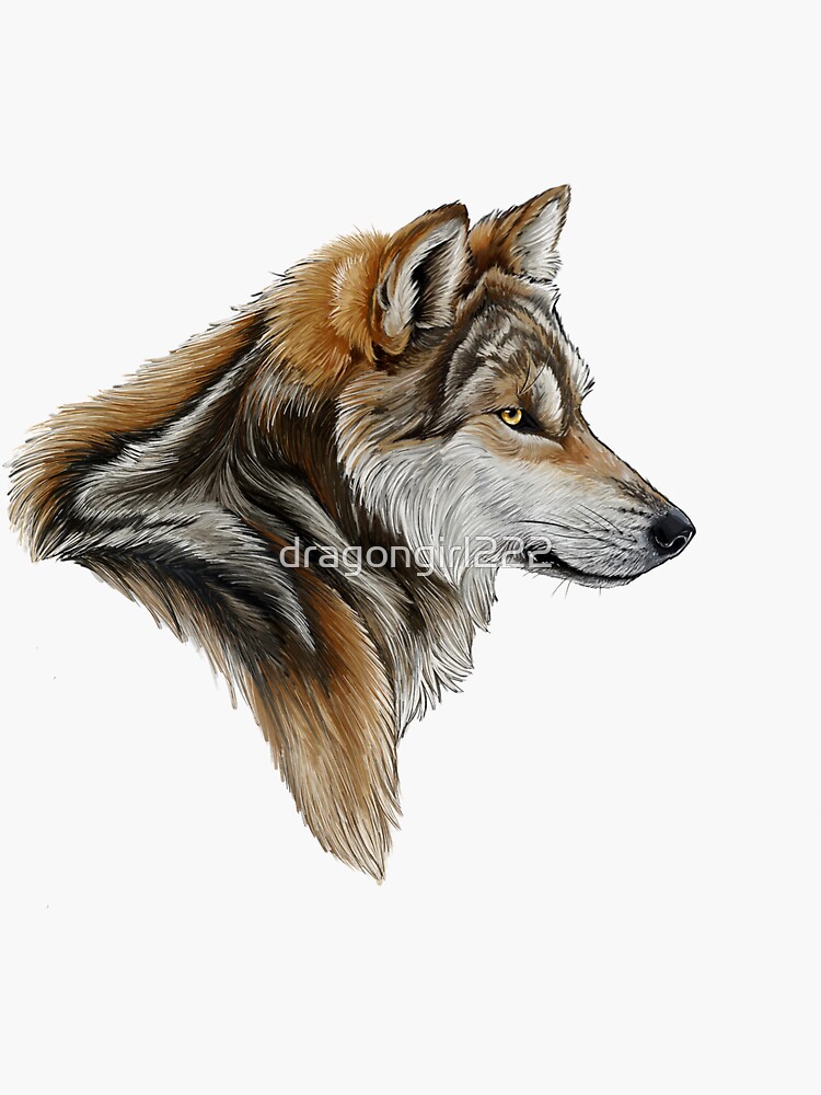 "Red wolf" Sticker by dragongirl222 Redbubble