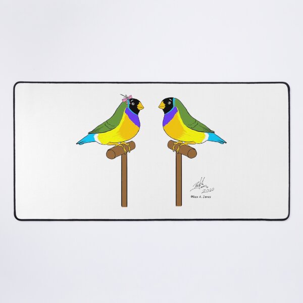 Item preview, Crazy Bird Person with Gouldian finches designed and sold by Laughing Parrot Studio.