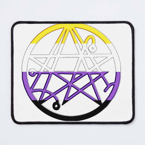 Item preview, Necronomicon Nonbinary pride  designed and sold by MrsKittythulhu.