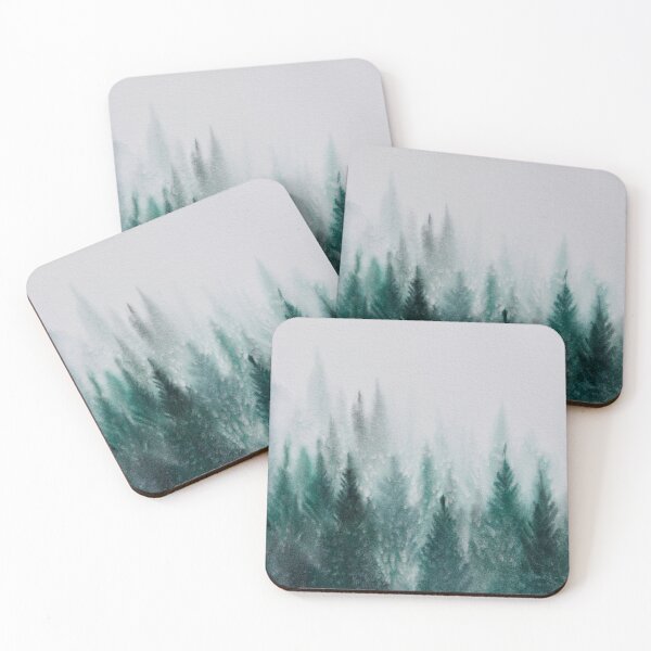 Item preview, Dark Foggy Pine Forest Watercolor designed and sold by DaisyPaints.