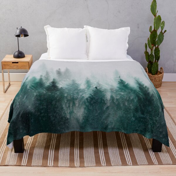 Item preview, Dark Foggy Pine Forest Watercolor designed and sold by DaisyPaints.