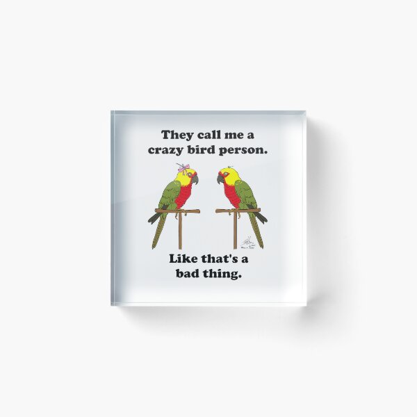 Item preview, Crazy Bird Person with Jenday conures designed and sold by Laughing Parrot Studio.