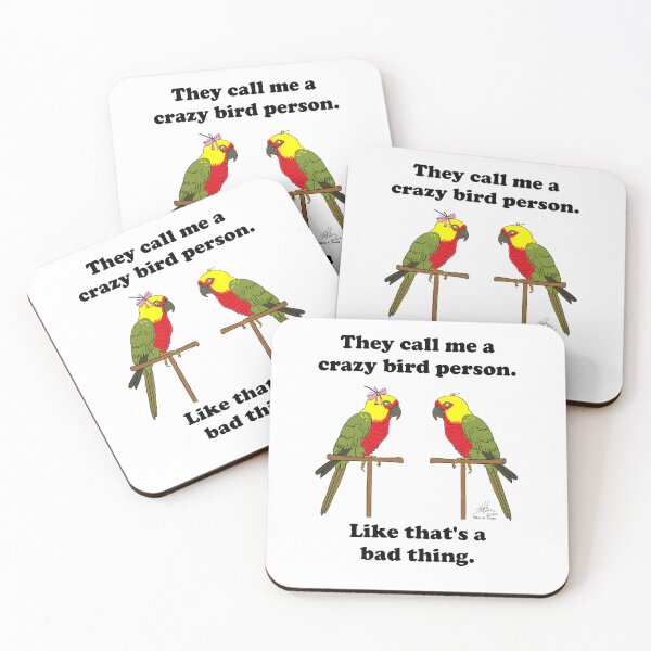 Item preview, Crazy Bird Person with Jenday conures designed and sold by Laughing Parrot Studio.