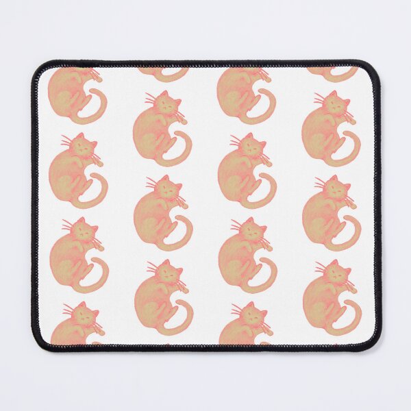 Item preview, Cute chubby chonky cat design - coral and neon green colours designed and sold by Balsamista-art.