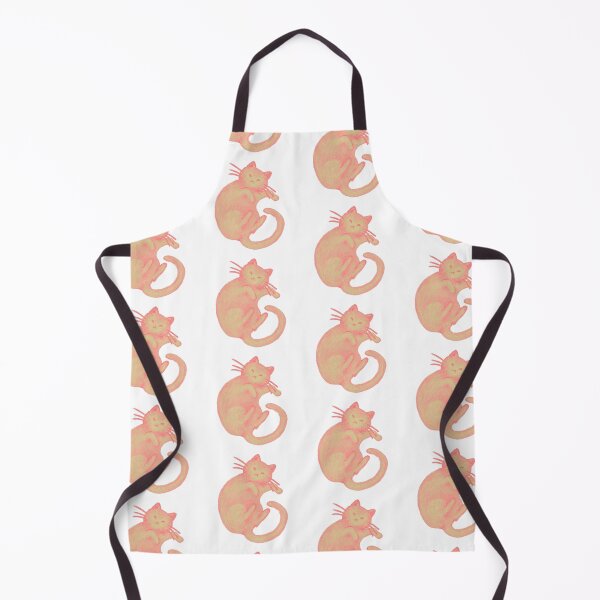 Item preview, Cute chubby chonky cat design - coral and neon green colours designed and sold by Balsamista-art.