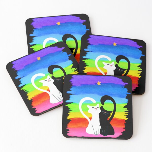 Item preview, LOVE WINS - Love is Love - BE KIND - CUTE rainbow cats - EQUALITY - interracial - biracial - LGBTQ+ designed and sold by originalsusie.