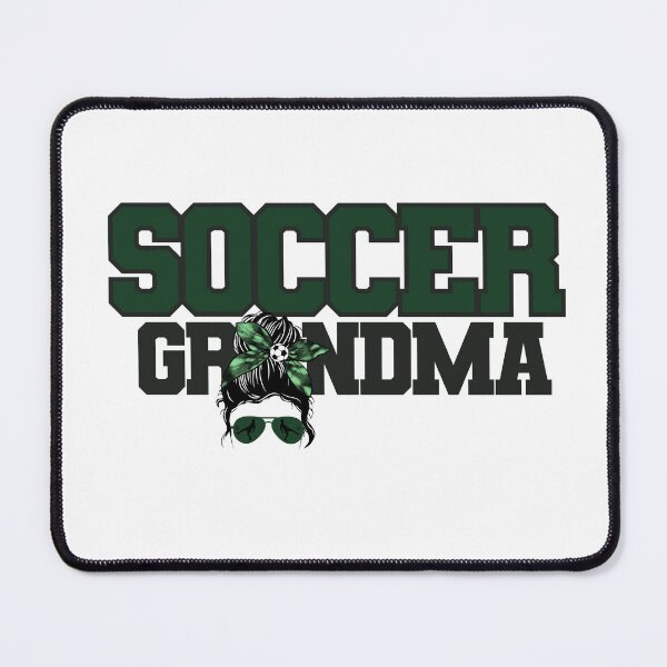 Item preview, Soccer Grandma Green/Black Messy Bun designed and sold by ItsaMomThingLLC.